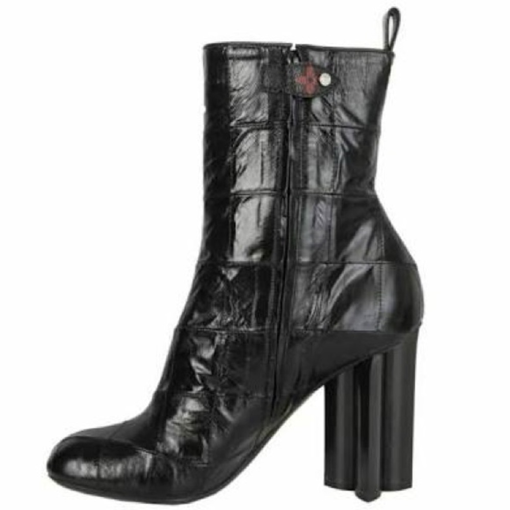 Louboutin Real Leather Black High Heel Ankle Boots 8.5